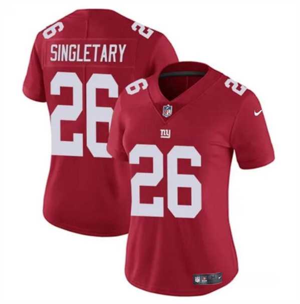 Womens New York Giants #26 Devin Singletary Red Vapor Stitched Jersey Dzhi->women nfl jersey->Women Jersey